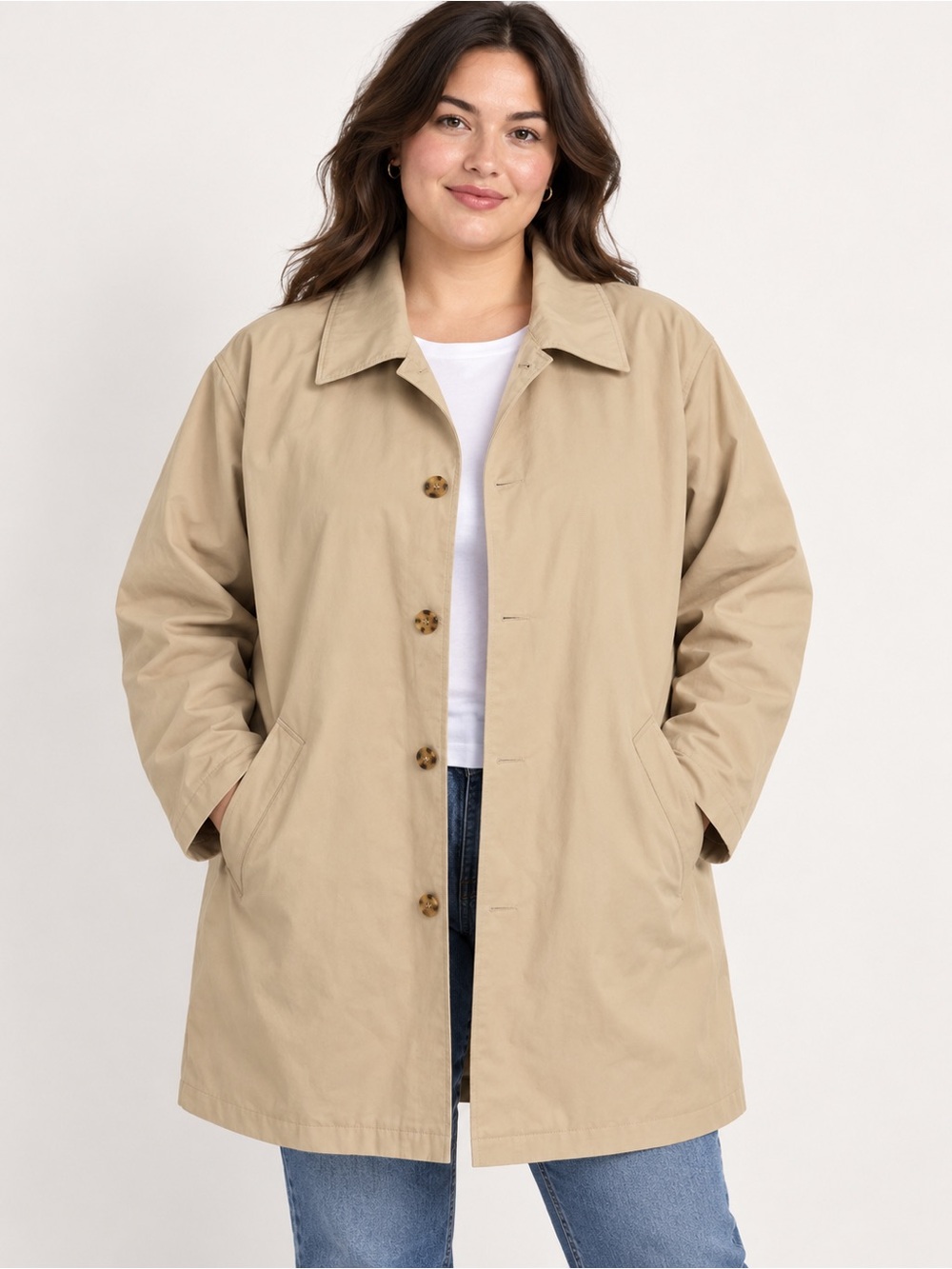 Old Navy Men’s XXL Tan Water Resistant Tech Car Coat Trench Jacket